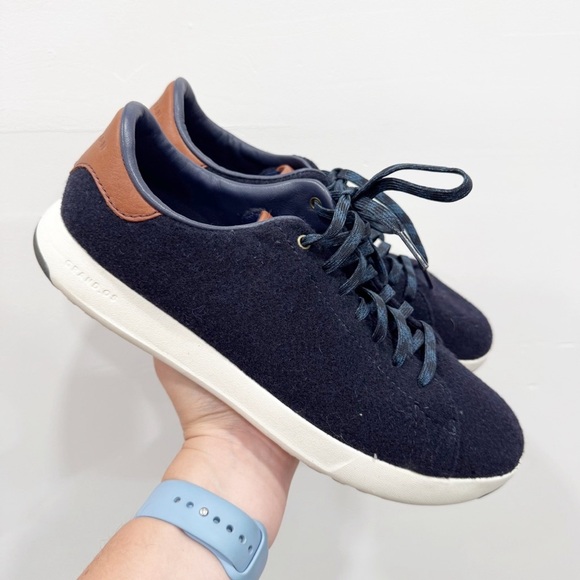 Cole Haan Men’s Grandpro Tennis Sneakers Shoes Navy Ink Size 8W - Picture 1 of 9